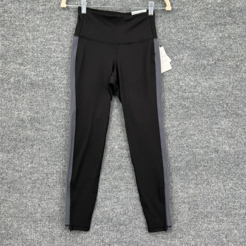 Old Navy Street Leggings Womens S Black Gray Tuxedo Stripe Ankle Zip High Rise